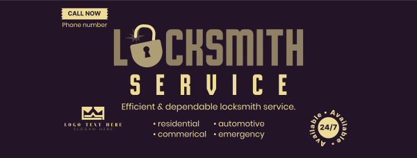 24/7 Locksmith  Facebook Cover Design Image Preview