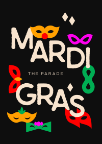 Mardi Gras Parade Mask Poster Design