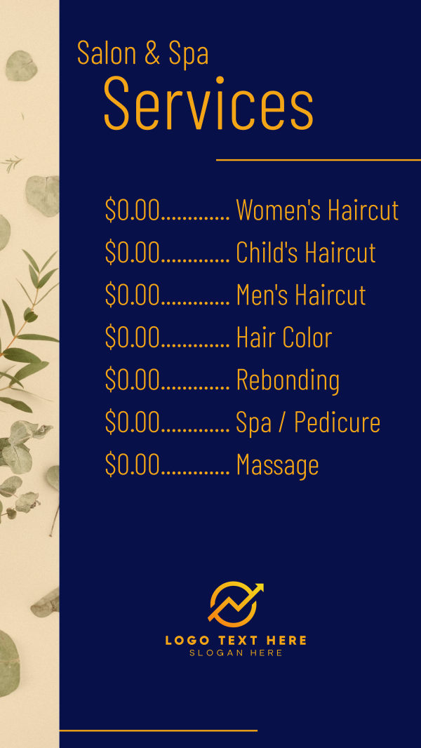 Salon Price List Facebook Story Design Image Preview