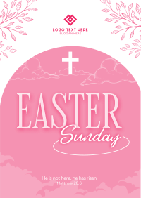Floral Easter Sunday Flyer Design