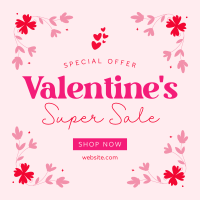 Valentines Day Super Sale Instagram Post Design