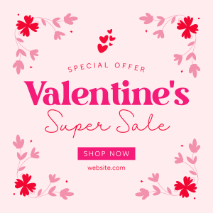 Valentines Day Super Sale Instagram post Image Preview