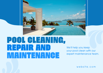 Pool Cleaning Services Postcard Image Preview