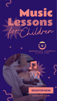 Music Lessons for Kids Instagram Story Design