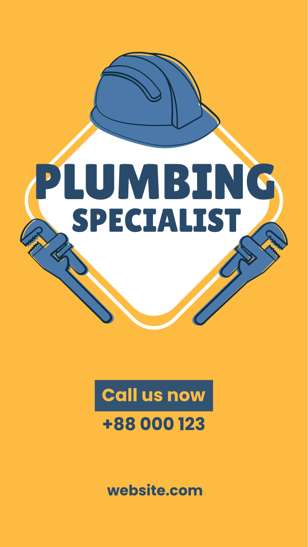 Plumbing Specialist Instagram Story Design Image Preview