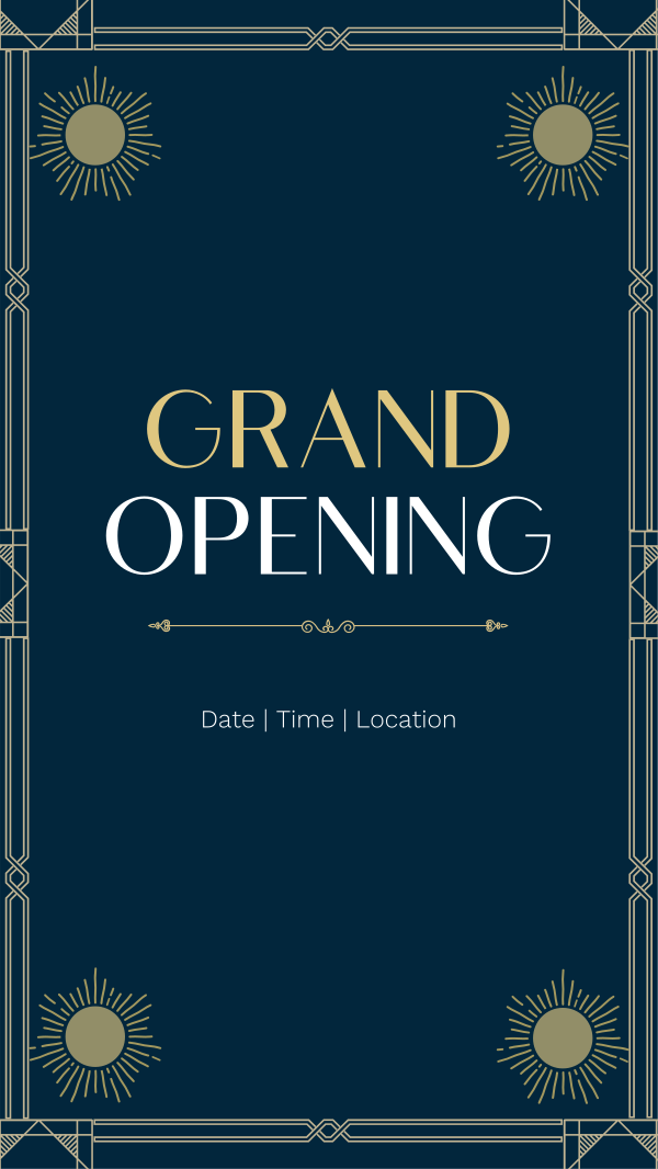 Art Deco Grand Opening Instagram Story Design Image Preview