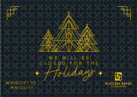 Ornamental Holiday Closing Postcard Design