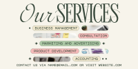 Retro Minimalist Services Twitter Post Design