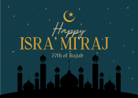 Isra' Mi'raj Spiritual Night Postcard Image Preview