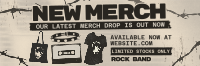 Punk Minimalist Rock Merch Twitter Header Design