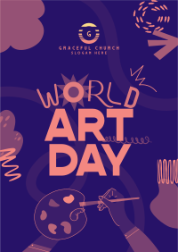 Quirky World Art Day Flyer Image Preview