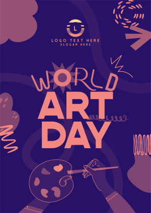 Quirky World Art Day Flyer Image Preview