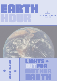 Mondrian Earth Hour Reminder Flyer Design