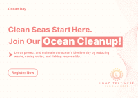 Ocean Day Clean Up Minimalist Postcard Image Preview