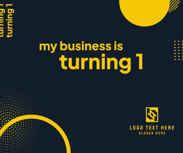 My Business Is Turning 1 Facebook Post Design Image Preview