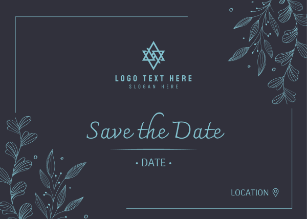 Save the Date Ornamental Plant Postcard Design Image Preview