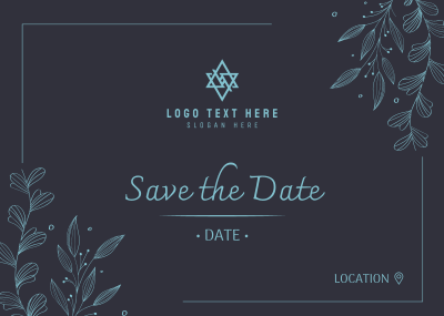 Save the Date Ornamental Plant Postcard Image Preview