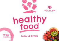 Fresh Healthy Foods Postcard Design