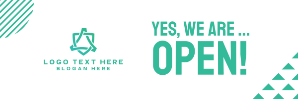 We're Open Business Twitter Header Design Image Preview