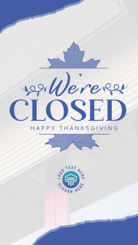 Autumn Thanksgiving We're Closed  Facebook Story Design