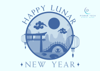 Happy Lunar Year Postcard Design