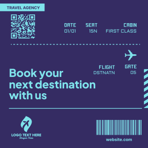 Plane Ticket Instagram Post Image Preview