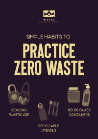 Simple Habits to Zero Waste Poster Design
