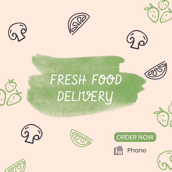 Fresh Vegan Food Delivery Instagram Post Design