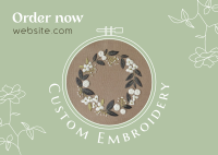 Custom Made Embroidery Postcard Design