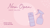 Hair Salon Opening Facebook Event Cover Design