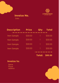 Cute Clouds Invoice Image Preview