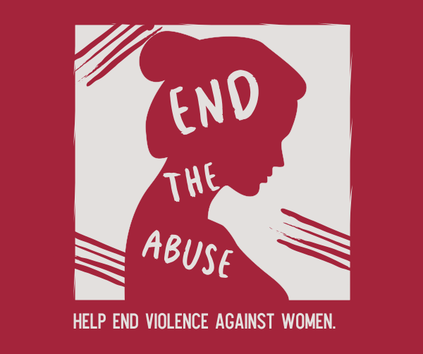End the Abuse Woman Silhouette Facebook Post Design Image Preview