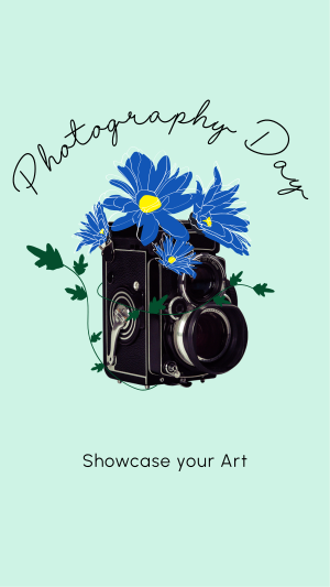 Old Camera and Flowers Instagram story Image Preview