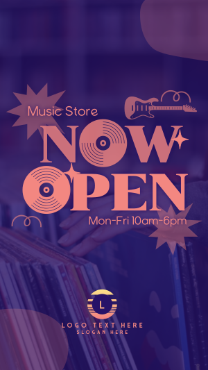 Vinyl Store Now Open Instagram story Image Preview