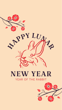 Ink Lunar Rabbit Facebook Story Design