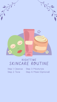 Nighttime Skincare Routine Instagram Story Design