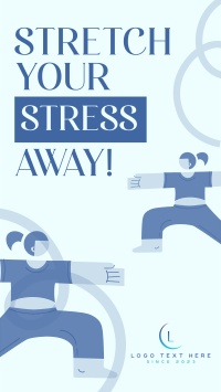 Stretch Your Stress Away Facebook Story Design