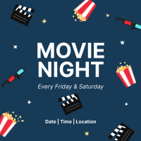 Fun Movie Night Instagram Post Design
