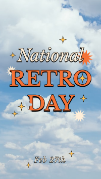 National Retro Day Clouds Facebook Story Design