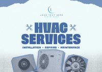 Retro HVAC Service Postcard Image Preview