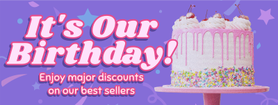 It's Our Birthday Doodles Facebook cover Image Preview