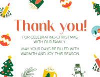 Quirky Christmas Thank You Card Design