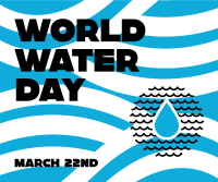 World Water Day Waves Facebook Post Design