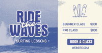 Ride the Waves Surf Class Facebook Ad Design