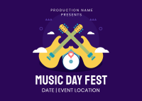 Music Day Fest Postcard Design