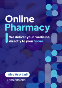 Minimalist Curves Online Pharmacy Poster Design