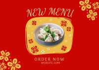 Floral Chinese Food Postcard Design
