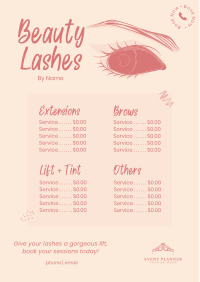 Your Lashes Menu Design