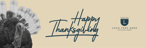 Thanksgiving Turkey Peeking Twitter Header Design Image Preview