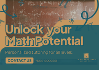 Math Professional Tutor Postcard Design